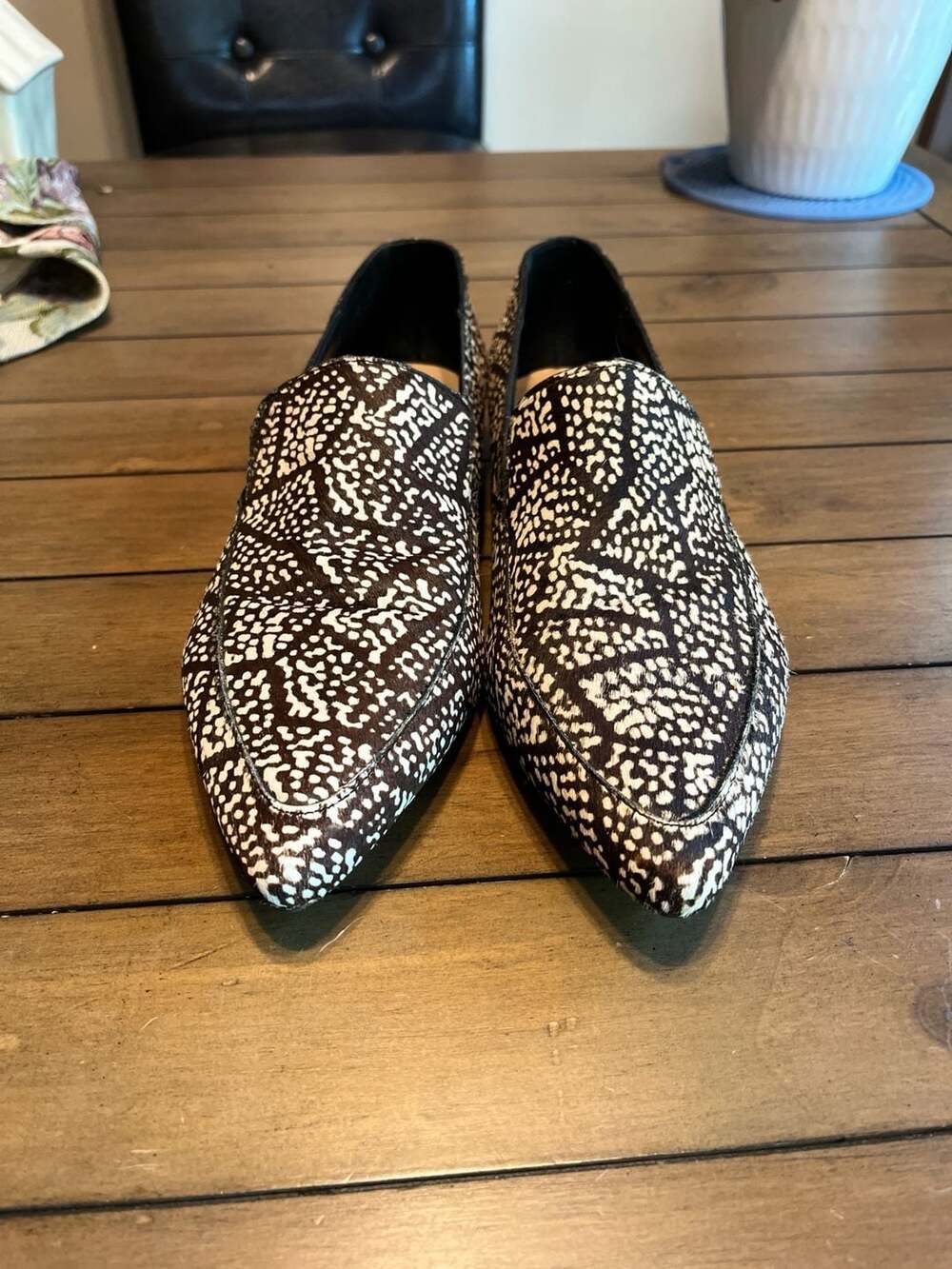 Bleecker & Bond Pointed Toe Animal Print Calf Hair Flats Size 11